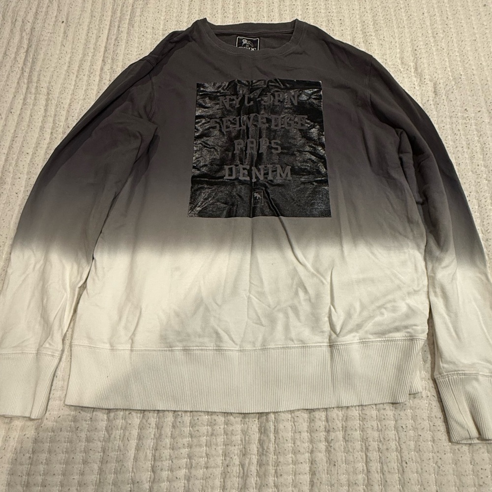 PRPS Black and White Ombre Crewneck Sweater
